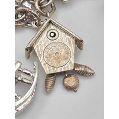 Heavy Vintage Jem Ster Sterling Charm Bracelet – 14 Sterling Charms 8″