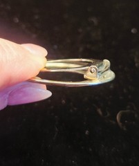 Lieba USA Scarf Shoe Money Clip Textured Open Circle Silver Tone Modern VTG 90’s