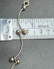Vintage Sterling Silver 925 Modernist Bone Design Necklace Bar & Ball