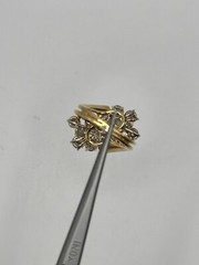 Stunning 1970 Vintage Estate 18k Gold 3.50ct Diamond Cluster Cocktail Ring
