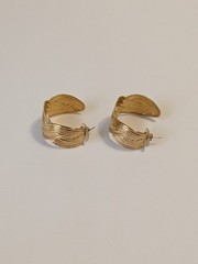 Avon Gold Tone Demi Hoop Textured Rope Style Stud Drop Earrings 1.25″. Vintage.
