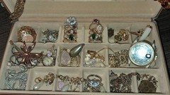 Vintage Estate Jewelry Lot Ussr Laquer Box 18kt H.G.E🔥🔥 Cameo