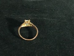 Vintage Victorian Style Ring Copper Brass Moonstone Size 8