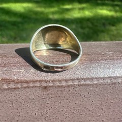Vintage Soviet USSR 875 Silver Kubachi Niello Gilt Ring Hand Carved Ornate Band