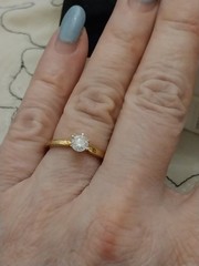 Elegant Vintage 14k Yellow Gold 0.33ct Old European Cut Diamond Solitaire Ring