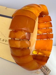 Vintage Butterscotch Baltic Amber Bracelet Stretchy USSR Soviet Kaliningrad