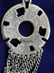 Vintage Sarah Coventry Brutalist MCM Necklace Fringe Silvertone