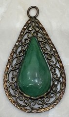 Filigree Malachite Pendant Made In Mexico