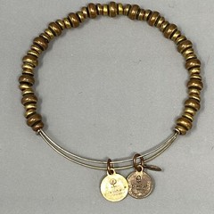 Alex & Ani Bracelet Gold/Copper Tone Adjustable Slide Beads Stackable 7.25+