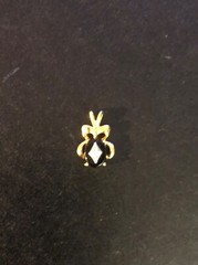 Antique Lind 14k Gold Filled Onyx Tourmaline Diamond Jewelry Pendant Charm