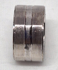 Vintage DGS Turkey 925 Silver Decagon design Band Ring, size 9.75