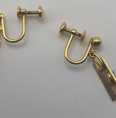 Vtg Van Dell 1/20 12K Gold Filled Screwback Rhinestone Earrings Dangle