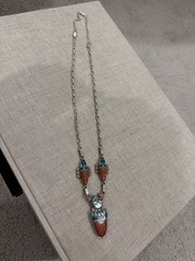 Vintage Signed Ola Eriacho Zuni Sterling Silver Necklace