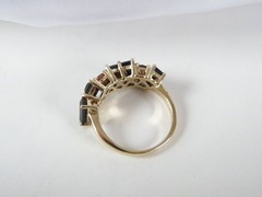 Sterling Silver 925 Gold on Art Deco Style Black Spinel Unique Ring Size 6