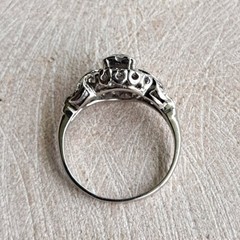 Lab Created Diamond Cluster Antique Style Ring Engagement In 14k White Gold FN