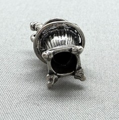 Vintage Beau Sterling Silver Potbelly Stove Charm Cast Iron 3D