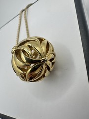 VTG D’ORLAN 1960s GOLD PLATED NECKLACE 36″IN XL Estate Sale Signed Ball Orb Read