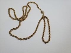 Vintage Revlon Gold Tone 3mm Rope Chain Necklace 24.5″