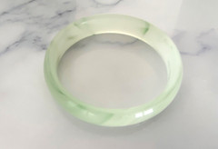 Natural Light Green Ice-Waxy Jadeite Bangle 38g 62mm.