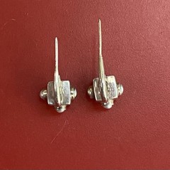Silver Boho Drop Dangle Pearl Earrings small