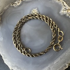925 Sterling Silver VTG Bracelet ~ Danecraft ~ 2.5mm Rope Chain ~ 7″ ~ 2.9g