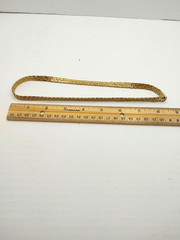 Vintage High Polish Gold Diamond Cut Nugget Link Necklace Fold Over Clasp 18”