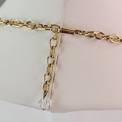 Vintage Swarovski Necklace Black Enamel Clear Crystals Gold Tone 17″