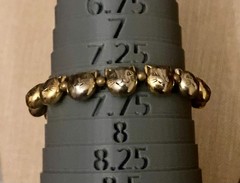 Vintage Cat Head Bead Bracelet 7.75″ Gold Tone & Silver Tone READ