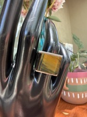 Vintage Sterling Silver Tiger’s Eye Men’s Ring Size 10.25 Mexico Stamped 18 g