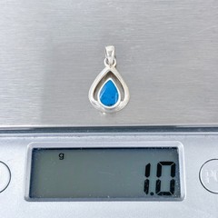Vintage Sterling Silver 925 Turquoise Teardrop Pendant