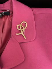 Rope Brooch Knot Braided Twist Pin Classic Gold Plated Textured Matte 2.5″ Vntge