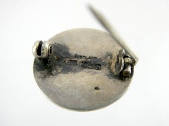 Antique Scotland Sterling Silver Boat Brooch Ship Pin 7.2g 7/8 Inch Diameter