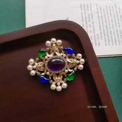 Retro Pearl Exquisite Crystal Brooch Pin Badge Bag Brooches Woman Accessories