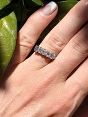 Vintage Art Deco 1.03 CTW Carré Cut Diamond Ring Platinum PT900