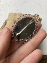Vintage Italy Micro Mosiac Brooch Italy With Pouch