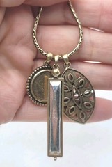 Vintage Antique Gold Tone Necklace 28in With Pedant.