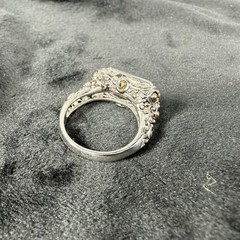Vtg Sterling Silver Ring 8.25 Cubic Zirconia Medieval High End Jewelry Old Money
