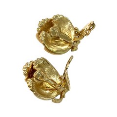 Vintage Lisner clip on earrings brushed textured finish goldtone career classics
