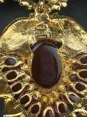Kenneth Jay Lane KJL Jackie O Maharani Necklace Ruby Emerald Cabochon COA Box
