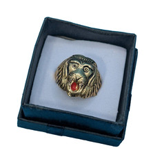 Vintage Hong Kong Adjustable Metallic Toy Monkey Ring