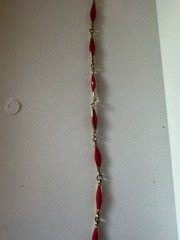 Vintage Gold Tone And Pink Enamel Double Sided Necklace 22”