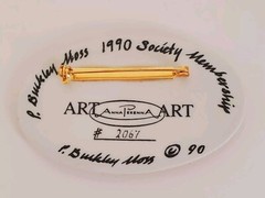 Lot of Two P Buckley Moss Anna Perenna Signed Numbered Oval Pins 1989 & 1990