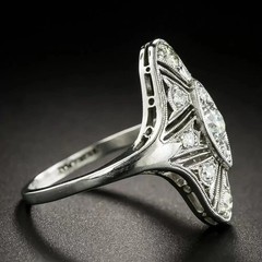 Vintage Art Deco Lab Created Round Cut Diamond Wedding Ring 925 Sterling Silver
