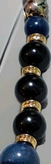 Estate Vintage Stunning Cloisonne Blue Sodalite Lava Bead Statement Necklace EUC