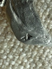 VTG Pewter Greyhound Whippet Dog Head Brooch Signed Sighthound Pin