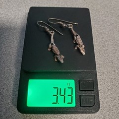 VTG 925 Alligator Crocodile Earrings 1.5in Drop Sterling Silver 3.4g Articulated