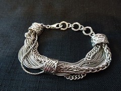 # 703–VINTAGE STERLING SILVER 11 STRAND BRACELET-925–BEAUTIFUL DIFFERENT