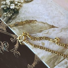 Vtg 54” Gold Tone S Chain Sautoir Necklace – Scroll Station Links – Spring Ring
