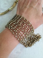 Vintage Jewelry Bracelet Lot Gold Tone Coro Sweetheart Roses Medallion Charm 7″