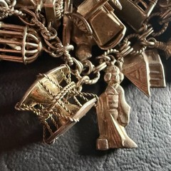 LOADED Vintage Chinese SILVER Charm Bracelet 7” 45 Charms 50 grams